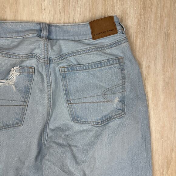 American Eagle Distressed Blowout Destroyed Mom High Rise Casual Denim Jeans 4 - Picture 16 of 16